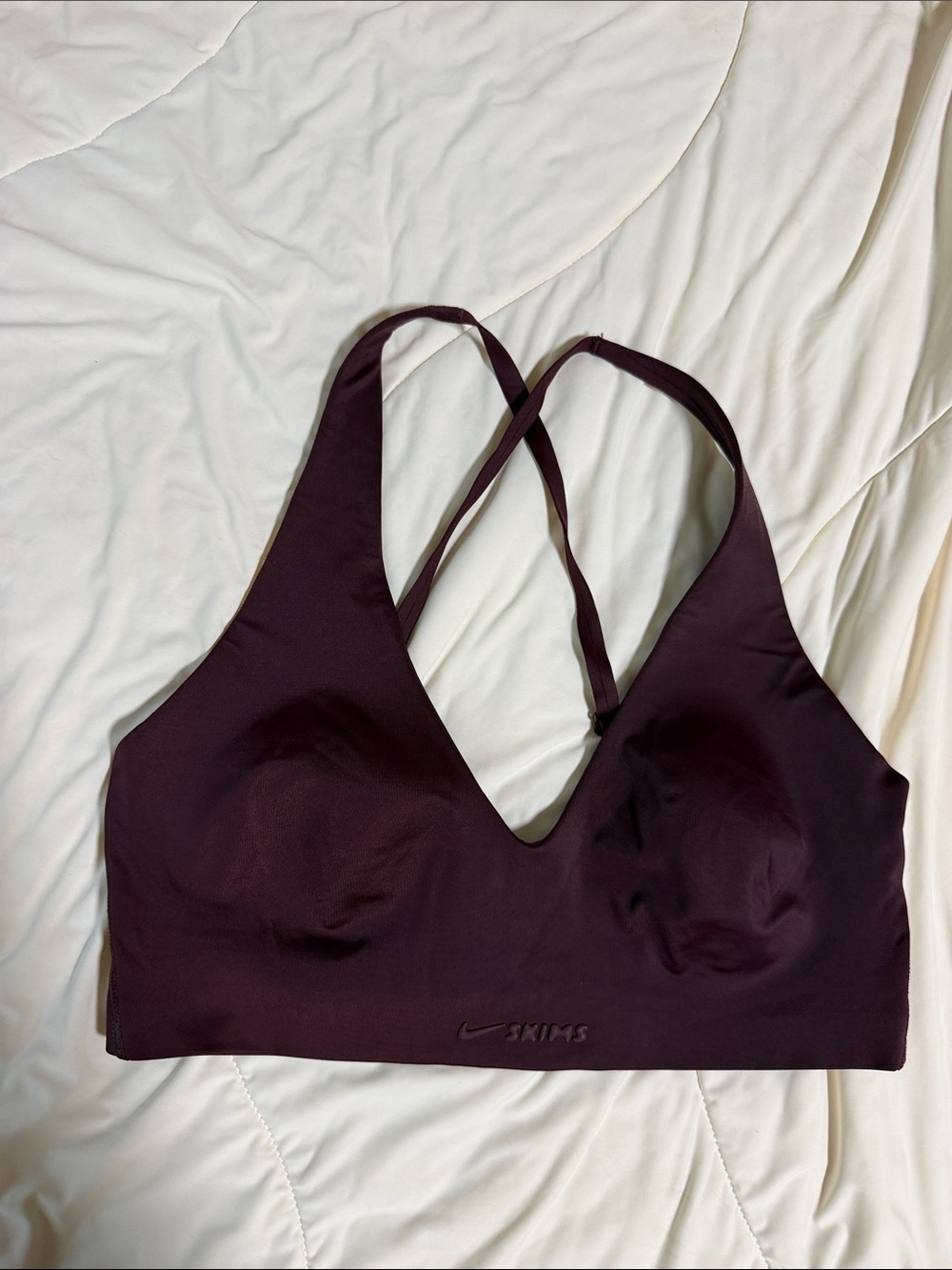 SKIMS Seamless Cross-Back Bralette in Deep Plum Nike skims Small